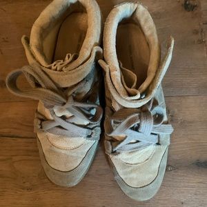 Isabel Marant sneaker wedges suede color beige size 39 EU size 8 USA